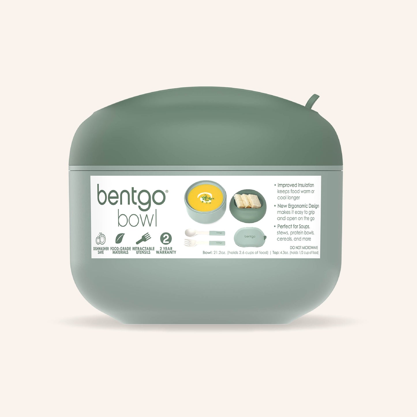 Bentgo® Bowl (2-Pack) - Khaki Green | Packaging