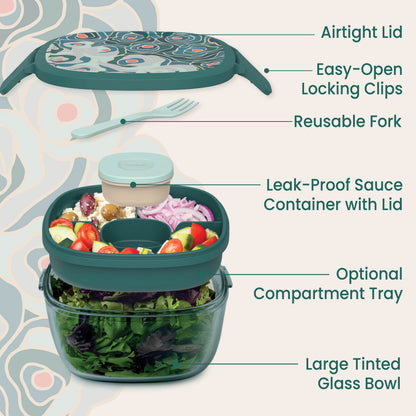 Bentgo Glass Prints All-in-One Salad Container