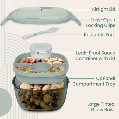 Bentgo Glass Prints All-in-One Salad Container