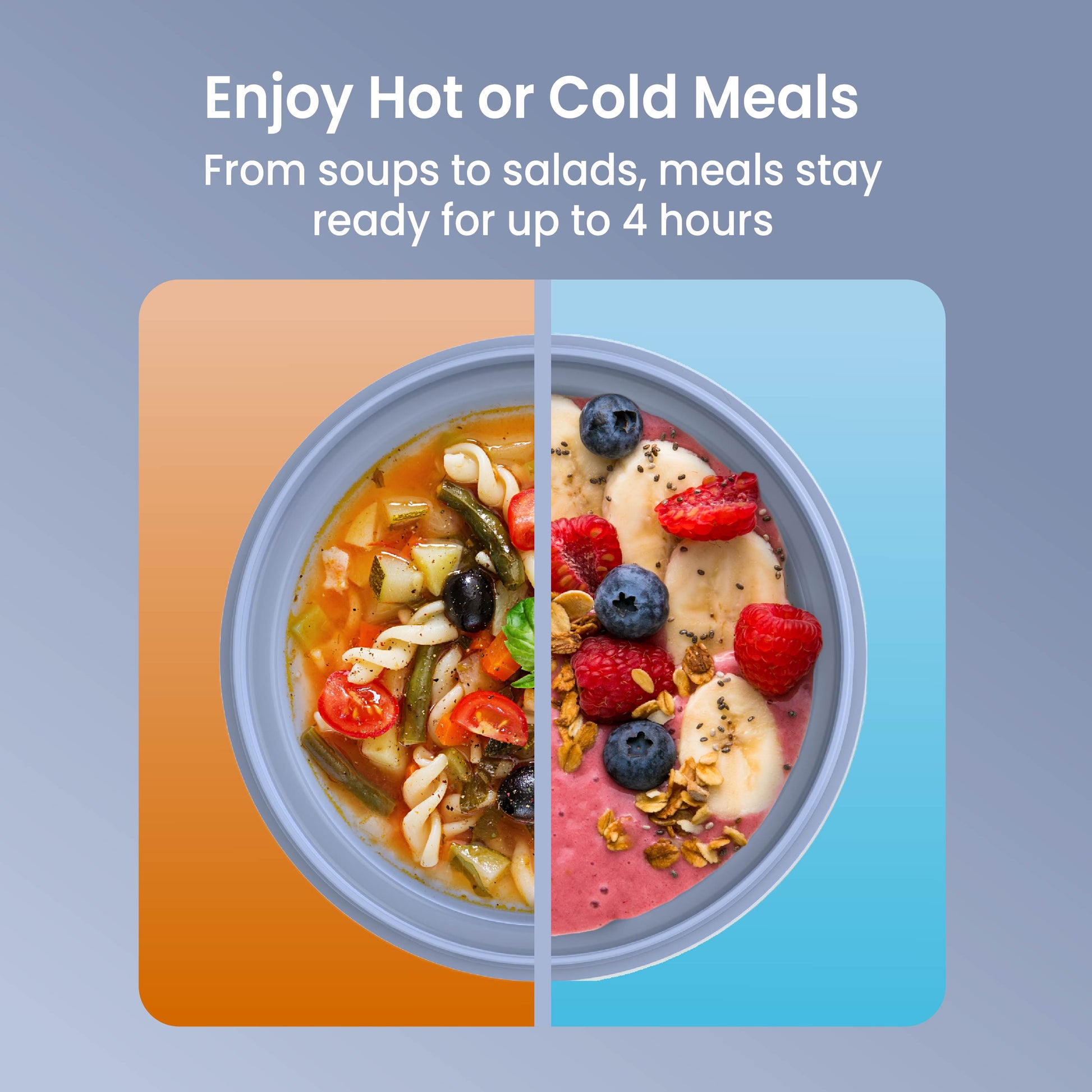 Bentgo® Bowl (2-Pack) - Slate | Enjoy Hot or Cold Meals - From Soups To Salads, Meals They Ready For Up To 4 Hours