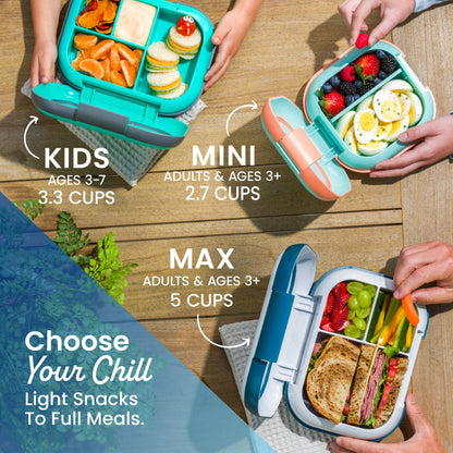 Bentgo® Chill Kids Lunch Box - Electric Violet | Easy-Open Latch Made for Little Hands, Leak-Proof Seal Helps Prevent Messes, Removable, Dishwasher-Safe Tray for Easy Cleanup, 4-Compartment Tray Just-Right Portions, Removable Ice Pack Keeps Food Cool, and Rubber-Coated Edges - Durable, Drop-Proof Design