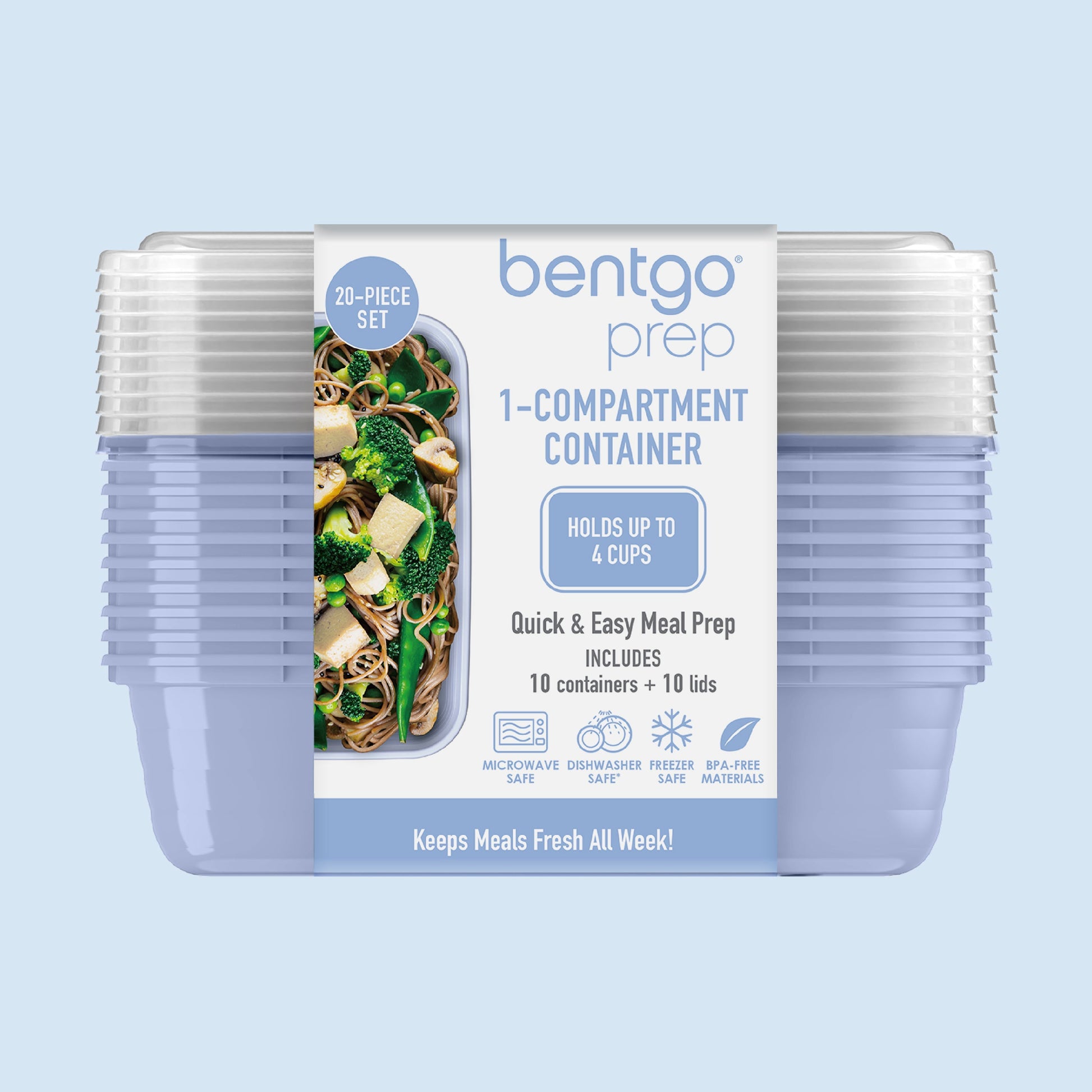 Bentgo Prep 1-Compartment Meal Prep Containers (20-Piece)