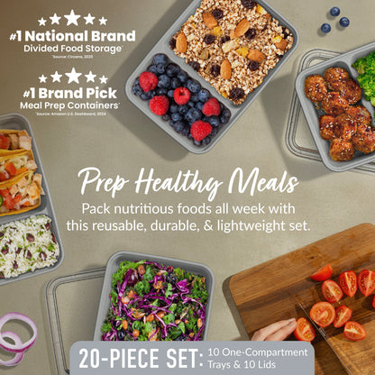 Bentgo Prep 2-Compartment Meal Prep Containers (20-Piece)