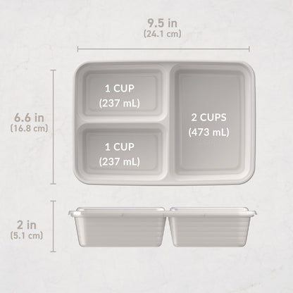 Bentgo Prep 3-Compartment Meal Prep Containers (20-Piece)