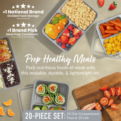 Bentgo Prep 3-Compartment Meal Prep Containers (20-Piece)